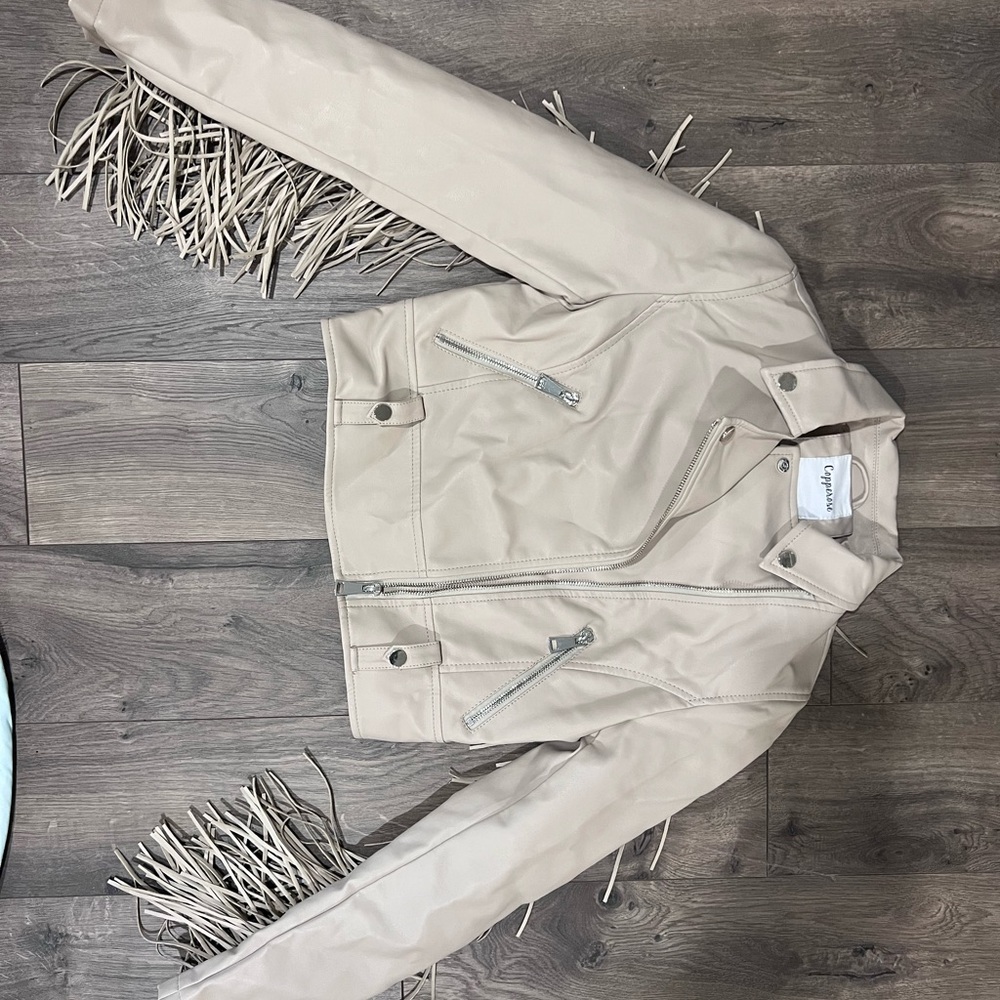 Women's Cream Fringe Jacket